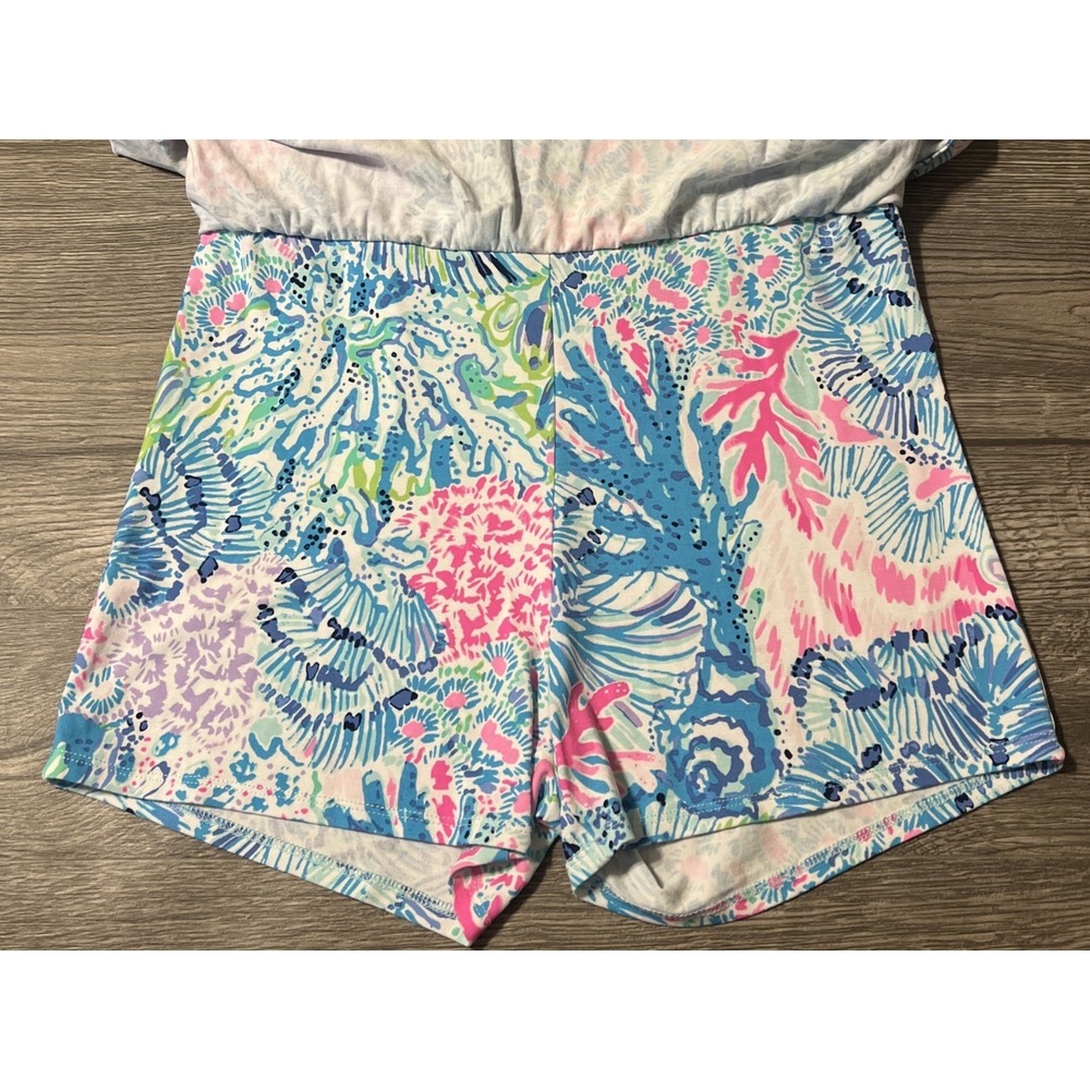 Lilly Pulitzer Alessa Sink or Swim Elastic Waist Skort Romper Size Medium - Picture 5 of 13